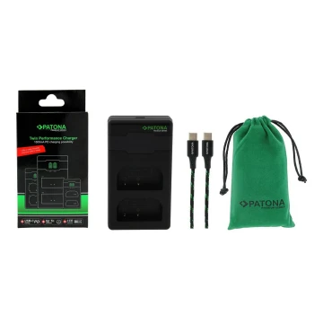 PATONA – Schnellladegerät Dual Panasonic DMW-BLF19 + Kabel USB-C 0,6m