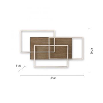 Paul Neuhaus 8330-79 - Dimmbare LED-Aufbauleuchte PALMA 3xLED/12W/230V Kiefer + Fernbedienung