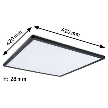 Paulmann 71002 - LED/22W Dimmbares Panel ATRIA 230V 3000K schwarz