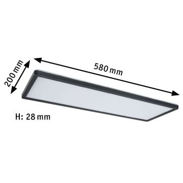 Paulmann 71003 - LED/22W Dimmbares Panel ATRIA 230V 3000K schwarz