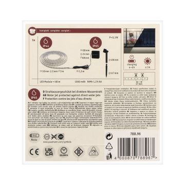 Paulmann 78896 – LED/0,3W IP44 Solarstreifen 3m 1,2V