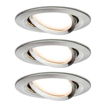 Paulmann 93483 – SET 3xLED/6,5W IP23 Dimmbare Badezimmer-Einbauleuchte NOVA 230V