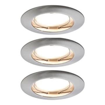 Paulmann 93958 - SET 3x LED/6,8W IP44 Dimmbare Einbauleuchte für Badezimmer COIN 230V