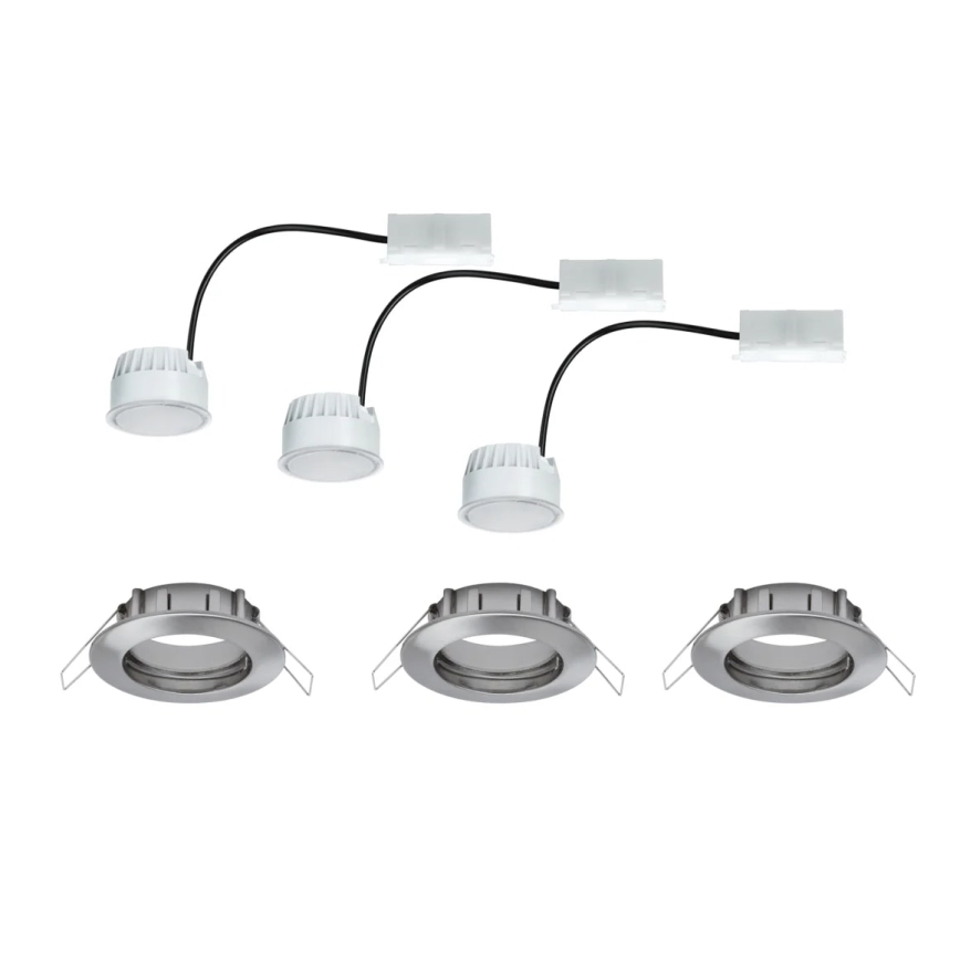 Paulmann 93976 - SET 3xLED/6,8W IP44 Einbauleuchte für Badezimmer COIN 230V