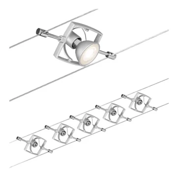 Paulmann 94133 - SET 5xGU5,3/10W Strahler für ein Seilsystem MAC 230V Chrom