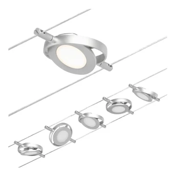 Paulmann 94414 - SET 5xLED/4,5W Strahler für ein Seilsystem ROUNDMAC 230V Chrom