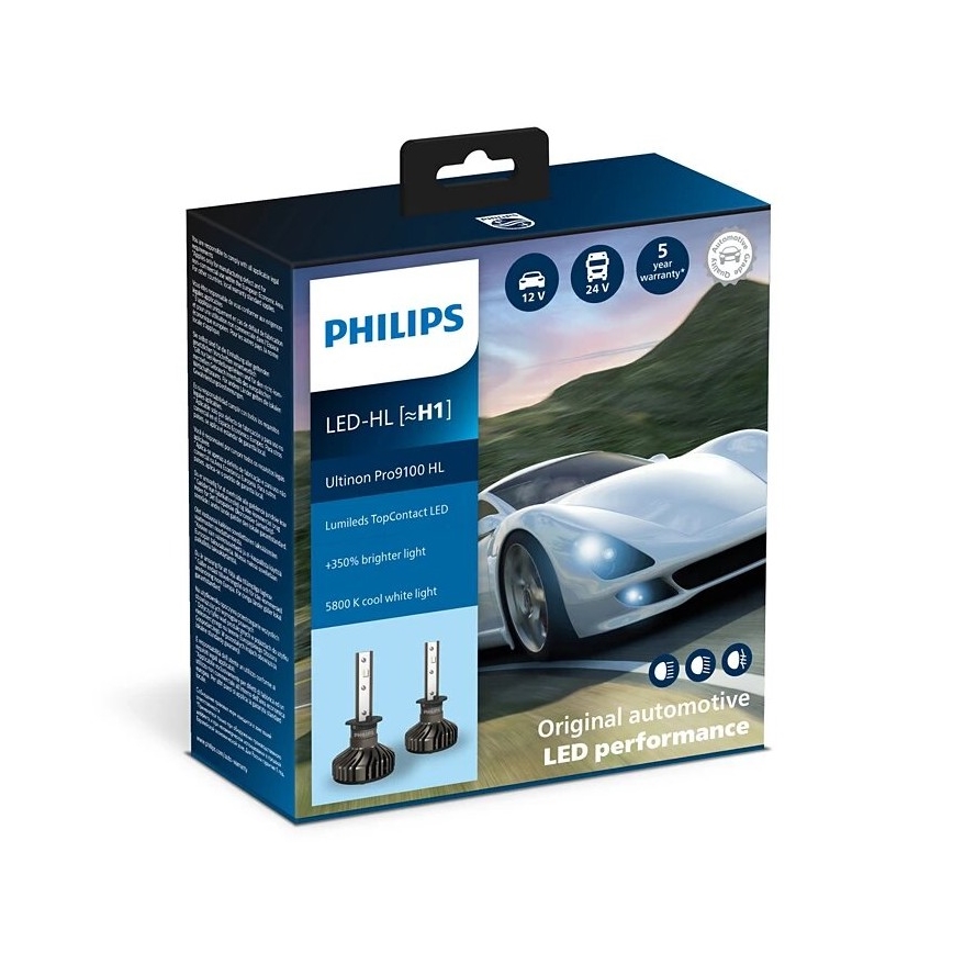 Philips 11258U91X2 - SET 2x LED-Auto-Leuchtmittel Ultinon Pro9100 H1 P14,5s/13,2W/12/24V 5800K