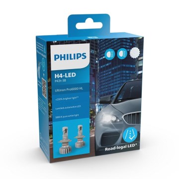 Philips 11342U6000X2 - SET 2x LED-Auto-Leuchtmittel Ultinon Pro6000 H4 PX426d/18W/12V 5800K