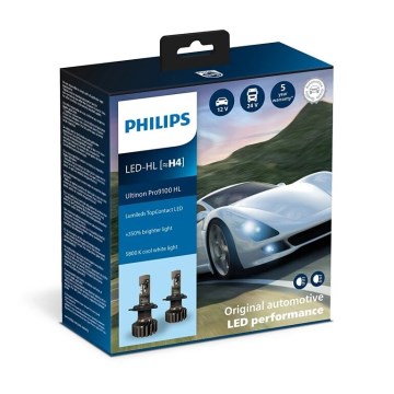 Philips 11342U91X2 - SET 2x LED-Auto-Leuchtmittel Ultinon 9100 H4 P43t-38/13,2W/12/24V 5800K