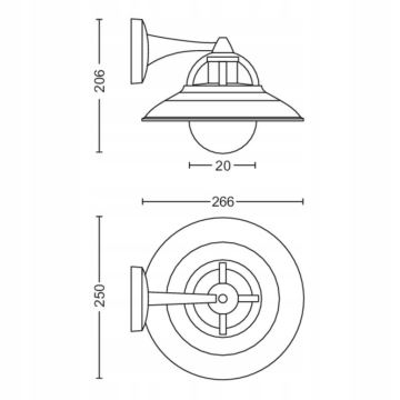 Philips 17381/30/PN - Außenwandbeleuchtung COMORANT 1xE27/42W/230V IP44