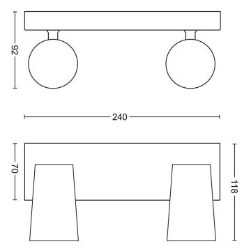 Philips - LED Spotlight 2xGU10/5,5W/230V