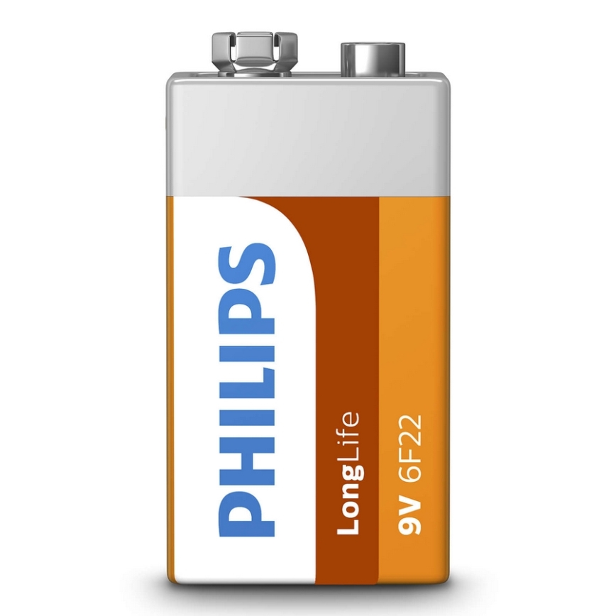 Philips 6F22L1B/10 - Zinkchlorid-Batterie 6F22 LONGLIFE 9V