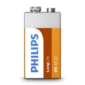 Philips 6F22L1F/10 - Zinkchlorid-Batterie 6F22 LONGLIFE 9V 150mAh