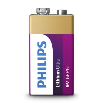 Philips 6FR61LB1A/10 - Lithium Batterie 6LR61 LITHIUM ULTRA 9V