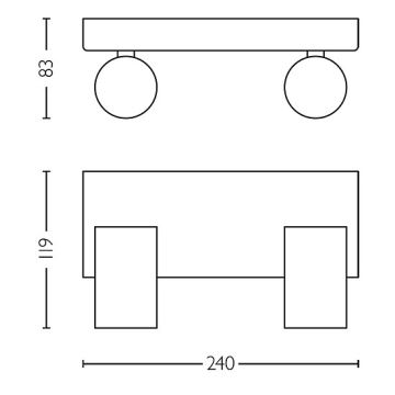 Philips - Badezimmerstrahler IDRIS 2xGU10/5W/230V IP44 schwarz