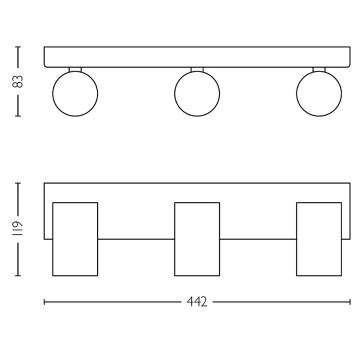 Philips - Badezimmerstrahler IDRIS 3xGU10/5W/230V IP44 weiß