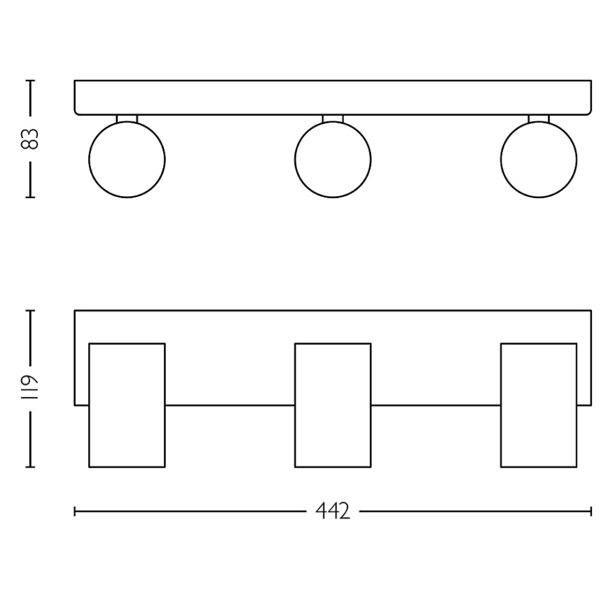 Philips - Badezimmerstrahler IDRIS 3xGU10/5W/230V IP44 weiß