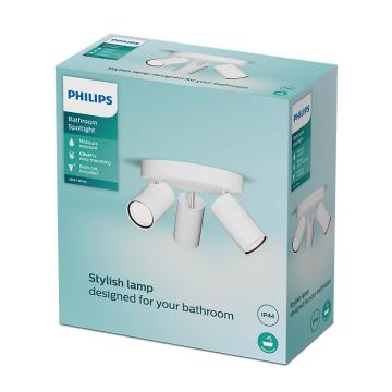 Philips - Badezimmerstrahler IDRIS 3xGU10/5W/230V IP44 weiß