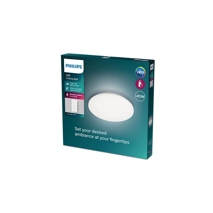 Philips - Dimmbare LED-Deckenleuchte LED/40W/230V 2700-6500K + Fernbedienung