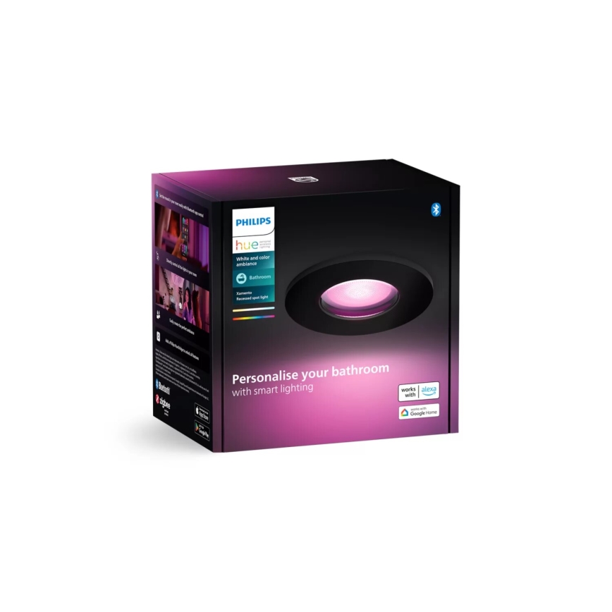 Philips - Dimmbare LED-RGBW-Einbauleuchte für Badezimmer Hue XAMENTO 1xGU10/4,2W/230V 2000-6500K IP44