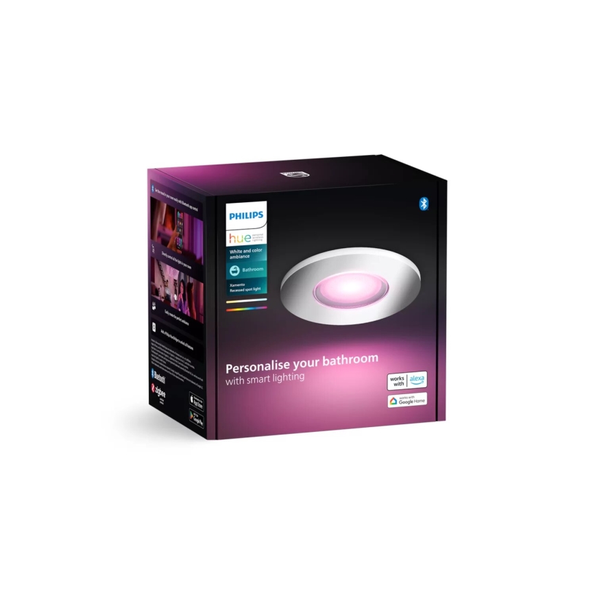 Philips - Dimmbare LED-RGBW-Einbauleuchte für Badezimmer Hue XAMENTO 1xGU10/4,2W/230V 2000-6500K IP44