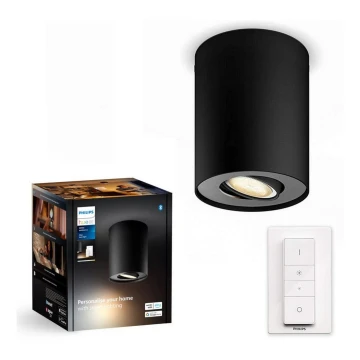 Philips - Dimmbarer LED-Strahler Hue PILLAR 1xGU10/4,2W/230V 2200-6500K + Fernbedienung schwarz