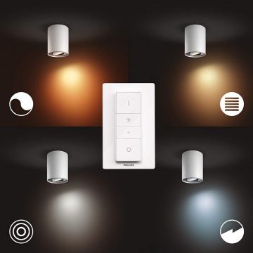 Philips - Dimmbarer LED-Strahler Hue PILLAR 1xGU10/4,2W/230V 2200-6500K + Fernbedienung weiß