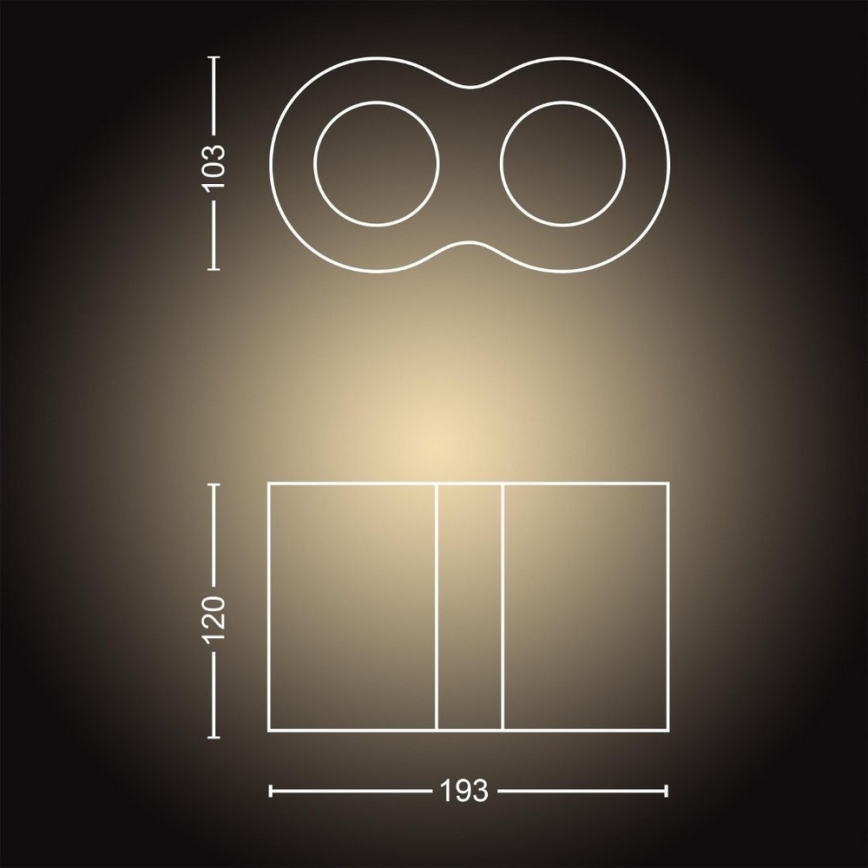 Philips - Dimmbarer LED-Strahler Hue PILLAR 2xGU10/4,2W/230V 2200-6500K + Fernbedienung schwarz