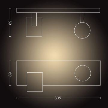 Philips - Dimmbarer LED-Strahler Hue RUNNER 2xGU10/4,2W/230V 2200-6500K + Fernbedienung schwarz