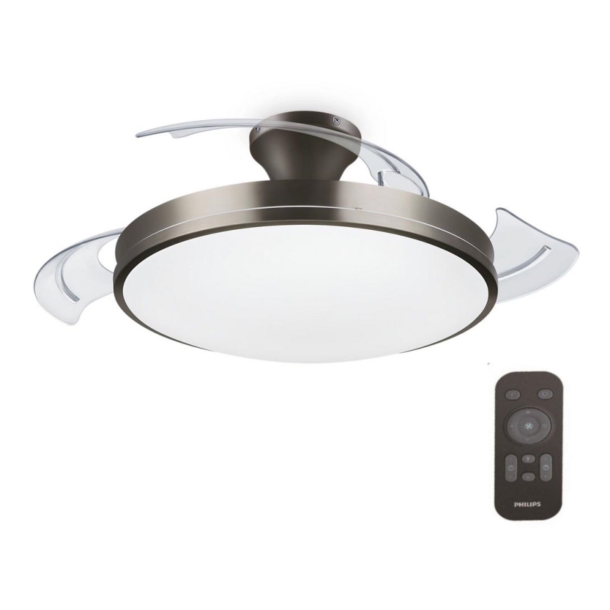 Philips - LED-Deckenleuchte mit Ventilator BLISS LED/35W/230V 5500/4000/2700K Nickel + Fernbedienung