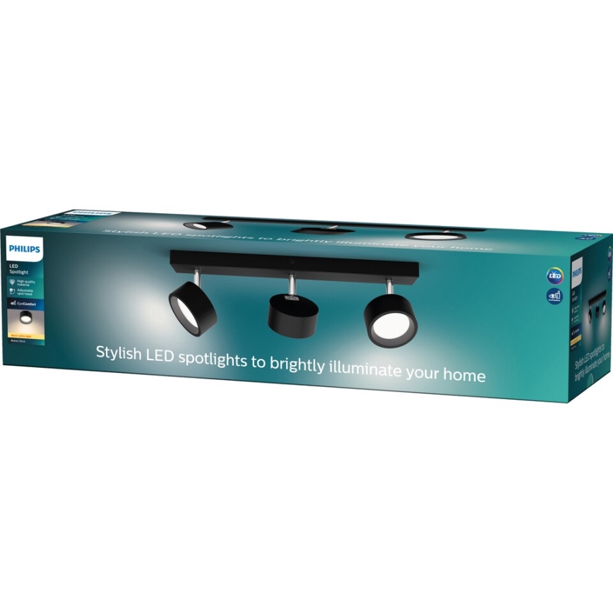 Philips - LED-Strahler 3xLED/5,5W/230V schwarz