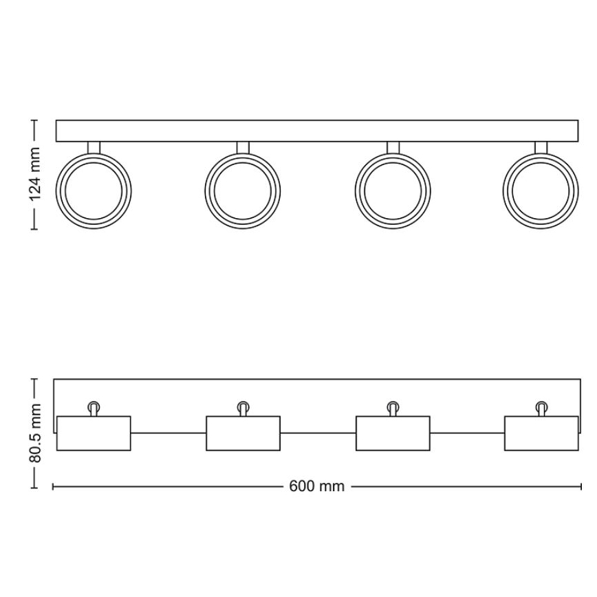 Philips - LED-Strahler 4xLED/5,5W/230V weiß