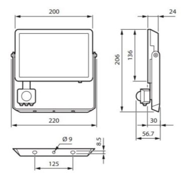 Philips - LED-Strahler mit Sensor DECOFLOOD LED/50W/230V IP65