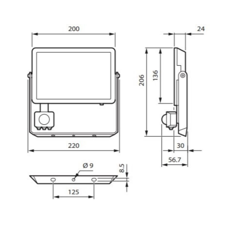 Philips - LED-Strahler mit Sensor DECOFLOOD LED/50W/230V IP65