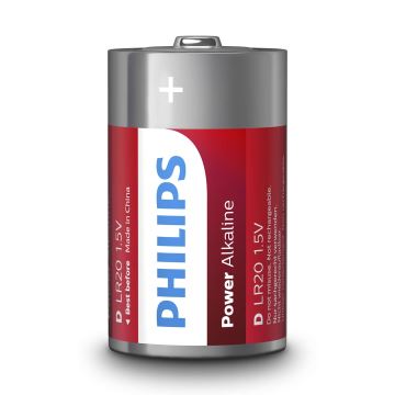 Philips LR20P2B/10 - 2 Stk. alkalische Batterie D POWER ALKALINE 1,5V