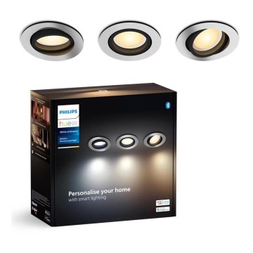 Philips - SET 3x Dimmbare LED-Einbauleuchte Hue MILLISKIN 1xGU10/4,2W/230 2200-6500K