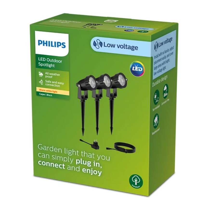 Philips - SET 3x LED-Outdoor-Strahler CASPER LED/1,5W/24/230V IP44