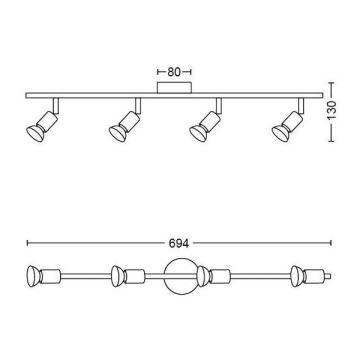 Philips - Strahler 4xGU10/50W/230V weiß