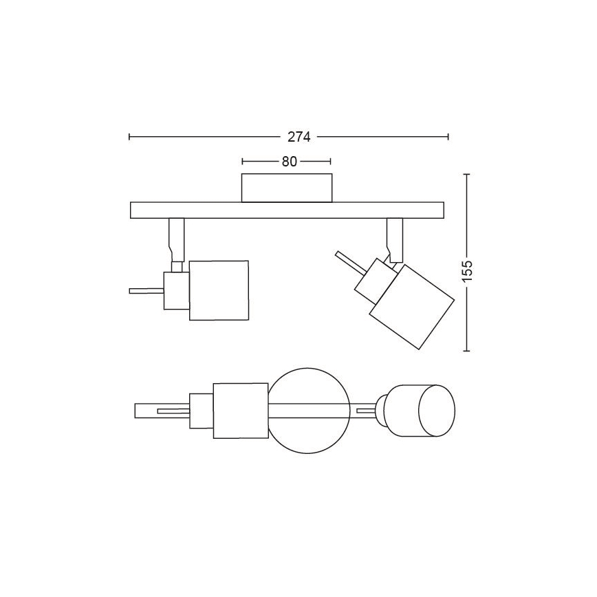 Philips - Strahler 2xGU10/35W/230V weiß