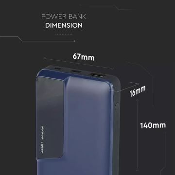 Power Bank mit Display 10000mAh/3,7V blau