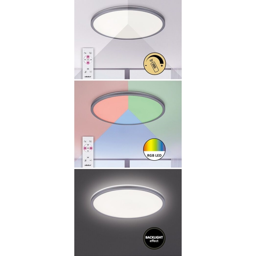 Rabalux - Dimmbare LED-RGB-Deckenleuchte LED/22W/230V Wi-Fi + Fernbedienung