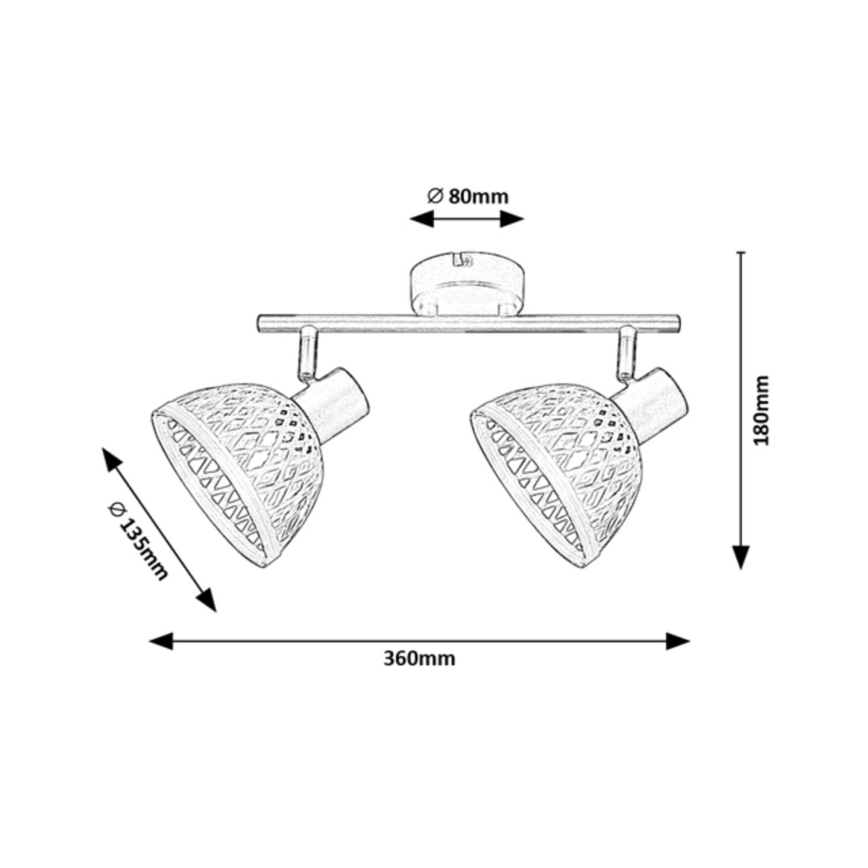 Rabalux - Spotlight 2xE14/15W/230V Ratan