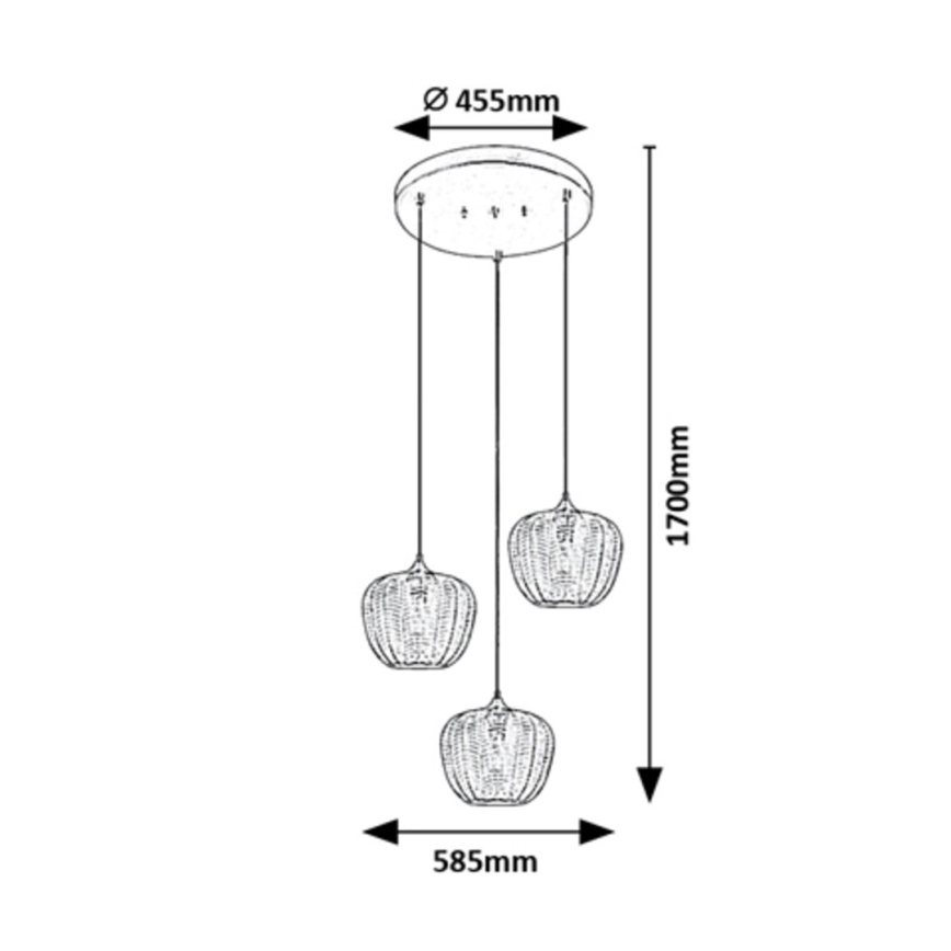 Rabalux - Hängeleuchte 3xE27/40W/230V