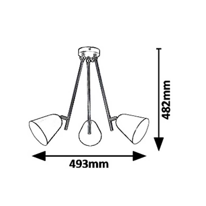 Rabalux 5376 - Kronleuchter an einer Stange ALDER 3xE14/40W/230V