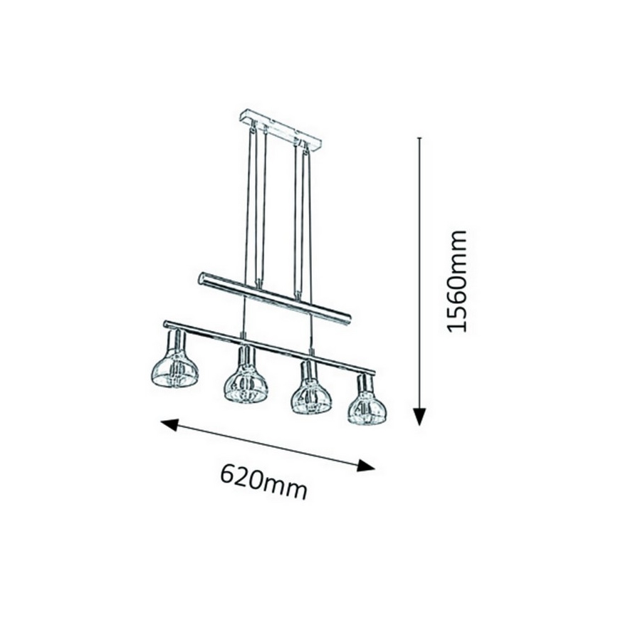 Rabalux 5560 - Hängeleuchte HOLLY 4xE14/40W/230V chrom glänzend