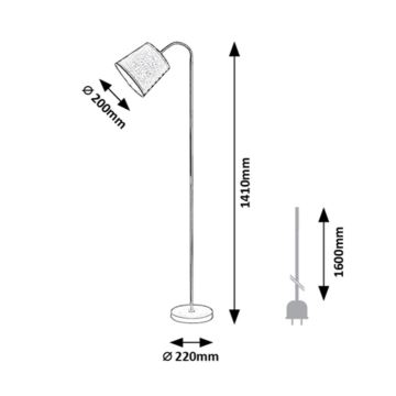 Rabalux - Bodenlampe 1xE27/25W/230V grau