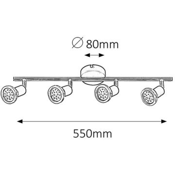 Rabalux - LED Spotlight 4xGU10/3W/230V