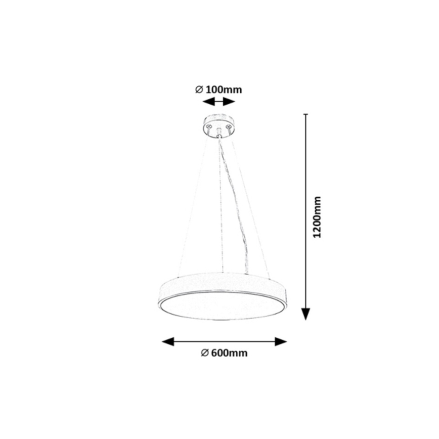 Rabalux - Dimmbare LED-Hängeleuchte an Schnur LED/60W/230V silbern 3000-6000K + Fernbedienung