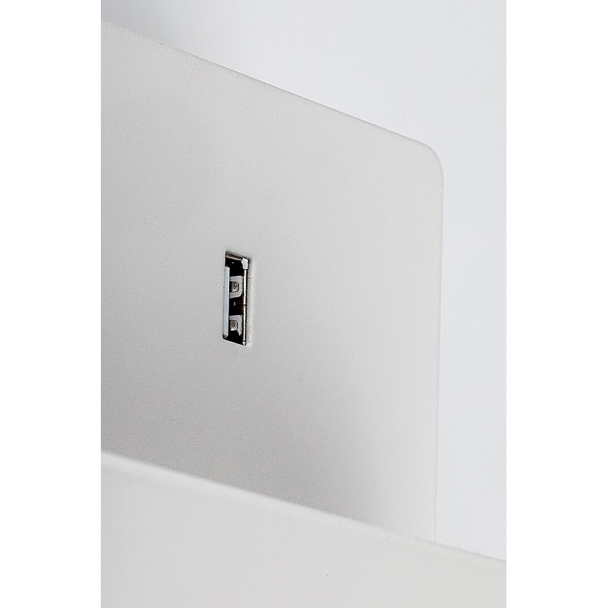 Rabalux - Wandleuchte mit Ablage und USB-Anschluss 1xGU10/25W/230V weiß
