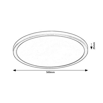 Rabalux - LED-Deckenleuchte LED/36W/230V 3000/4000/6000K d 50 cm schwarz